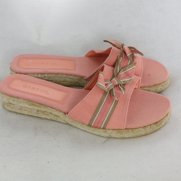 GEORGE Portofino Pink Bow Front Espadrilles Sz 8.5 US Women - Picture 7 of 8